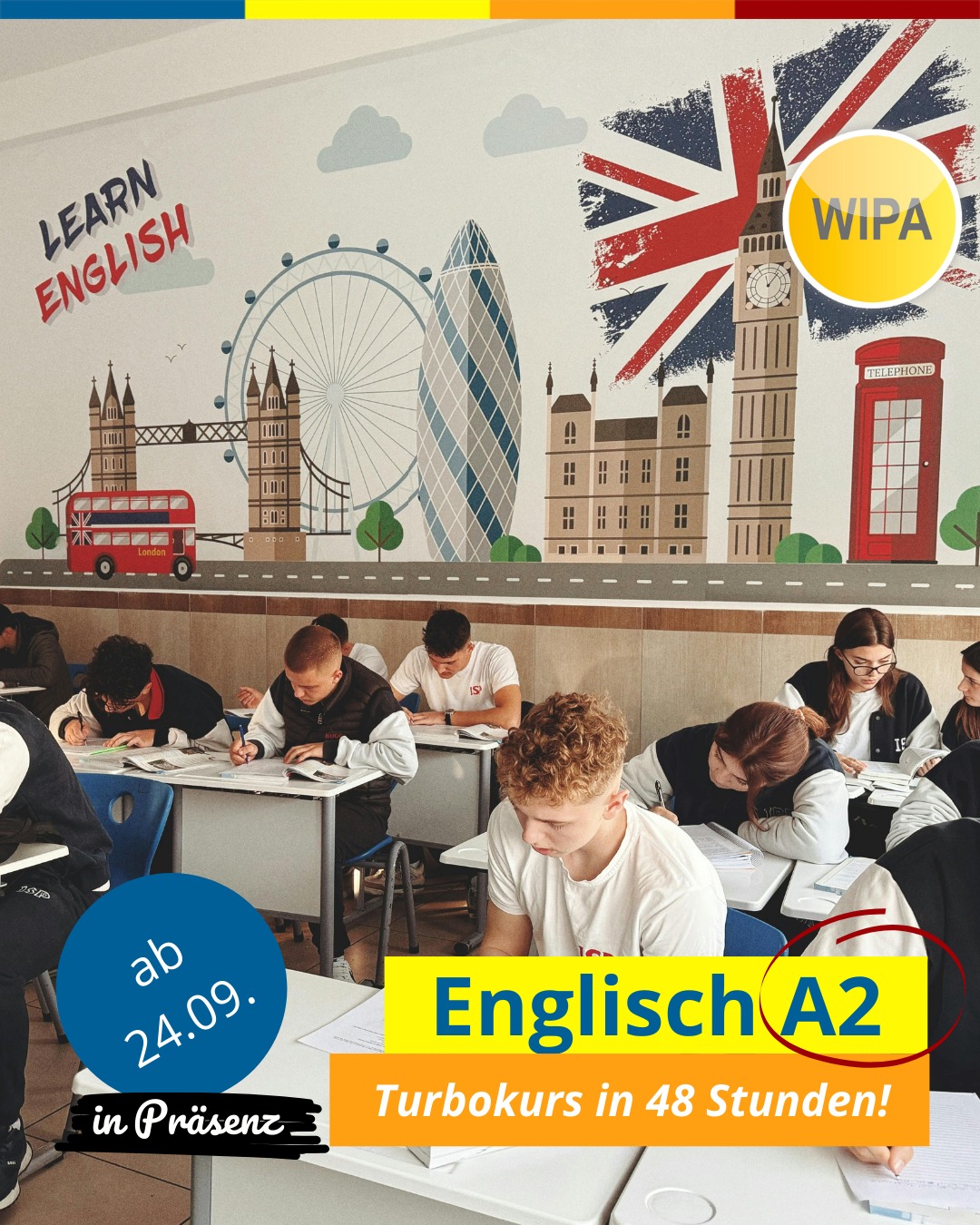 Englisch A2 in nur 48 Stunden? 😎 Yes, you can!
Let’s gooo 🚀
✨ Level up your English in record time! ✨
🚀 Englisch Intensivkurs A2 für Erwachsene bei WIPA Berlin
📍 Möllendorffstr. 48, 10367 Berlin
🕒 montags & mittwochs | 16:15 – 17:45 Uhr
⏱️ A2 erreichen in nur 48 Stunden
👉 Starte jetzt – fürs Verreisen & Alltag! 💬🌍
📞 030 557414 16
📧 kiku@wipa-berlin.de
#Englischlernen #Berlin #WIPABerlin #Englischkurs #Intensivkurs #Sprachschule #learnenglishinberlin #englishforadults #EnglischIntensivkurs #LerneEnglischInBerlin