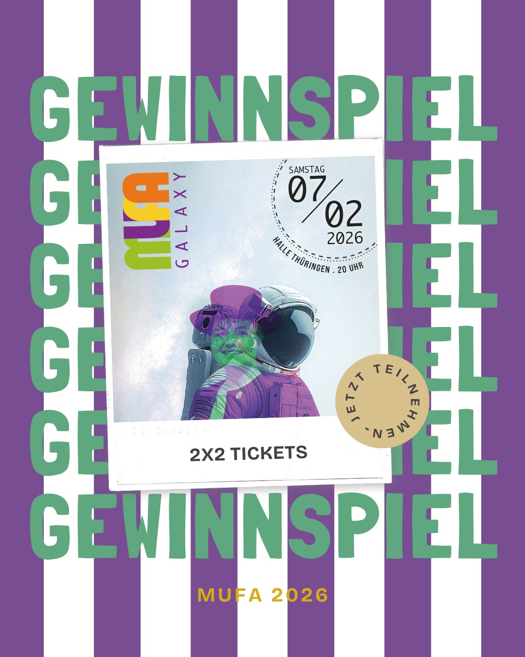 Wir verlosen 2 x 2 Tickets für unseren Musikantenfasching 2026 - Galaxy! 🌌🛸Wie könnt ihr....