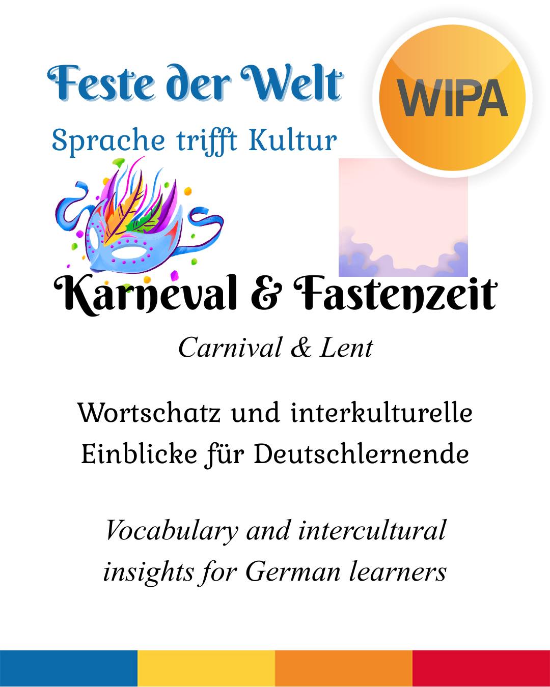 🎭 Karneval, Weiberfastnacht, Rosenmontag, Veilchendienstag, Faschingsdienstag – und dann Aschermittwoch.
Viele feiern – aber nur wenige wissen, warum.
Karneval (auch „Fasching“ oder „Fastnacht“) ist die Zeit vor der christlichen Fastenzeit.
Die Höhepunkte sind Weiberfastnacht (Donnerstag), Rosenmontag (große Umzüge) und Veilchendienstag / Faschingsdienstag (letzter Tag der Feier).
Mit dem Aschermittwoch beginnt die 40-tägige Fastenzeit – eine Phase der Besinnung, des Verzichts und der Vorbereitung auf Ostern.
Feiern und Innehalten gehören also zusammen.
👉 Wie heißt Karneval in deiner Region – Karneval, Fasching oder Fastnacht?
Schreib es in die Kommentare!
____
🎭 Karneval, Weiberfastnacht, Rosenmontag, Veilchendienstag, Faschingsdienstag – and then Aschermittwoch (Ash Wednesday).
Many people celebrate – but not everyone knows why.
Karneval (also called “Fasching” or “Fastnacht”) is the festive season before the Christian period of Lent.
The main days are Weiberfastnacht (Thursday), Rosenmontag (major parades), and Veilchendienstag / Faschingsdienstag (the final day of celebration).
With Aschermittwoch (Ash Wednesday), the 40-day period of Lent begins – a time of reflection, restraint, and preparation for Easter.
Celebration and reflection belong together.
👉 What do you call Carnival in your region? Tell us below!
#DeutschLernen #festederwelt #germanvocabulary # #germanvocabularydaily