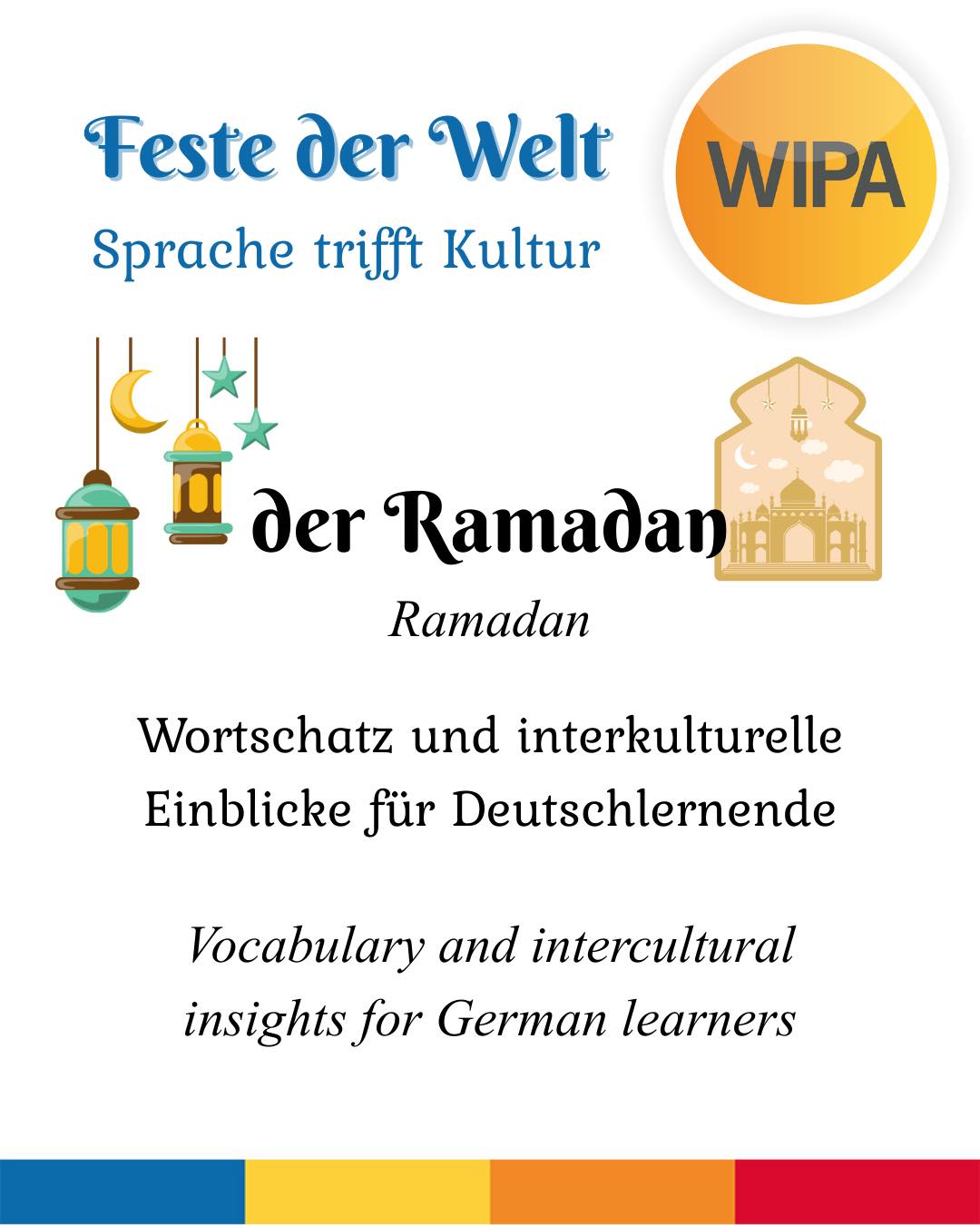 Der Ramadan ist mehr als nur das Fasten. 🌙
Muslime fasten von Sonnenaufgang bis Sonnenuntergang und verzichten bewusst auf Essen und Trinken. Der Beginn wird durch den Mondkalender bestimmt – deshalb findet der Ramadan jedes Jahr zu einem anderen Datum statt.
Das Fasten erinnert an die Offenbarung des Korans, stärkt die Spiritualität und motiviert viele dazu, zusätzliche Gebete zu verrichten.
Am Abend trifft man sich zum Iftar, um gemeinsam das Fasten zu brechen. Dieses gemeinsame Essen stärkt den Zusammenhalt und die Gemeinschaft.
In Deutschland ist der Ramadan Teil religiöser Vielfalt. Integration bedeutet hier auch, im Alltag Rücksicht zu nehmen und Verständnis zu zeigen.
💬 Wie kann man im Arbeits- oder Schulalltag respektvoll mit dem Fasten umgehen?
____
Ramadan is more than just fasting. 🌙
Muslims fast from sunrise to sunset and consciously refrain from food and drink. The beginning is determined by the lunar calendar, which is why Ramadan starts on a different date each year.
Fasting commemorates the revelation of the Quran, strengthens spirituality, and encourages many to perform additional prayers.
In the evening, people gather for Iftar to break the fast together. This shared meal strengthens cohesion and community.
In Germany, Ramadan is part of religious diversity. Integration also means showing consideration and understanding in everyday life.
💬 How can we respectfully support colleagues or classmates who are fasting?
#Ramadan #DasFasten #SpracheUndKultur #Integration #FesteDerWelt #Wortschatzlernen #Deutschlernen #Fasting #LearnGerman #InterculturalLearning