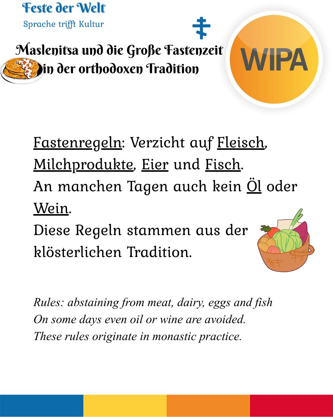 🕯️ Die Große Fastenzeit beginnt am 23. Februar 2026 (Reiner Montag / Clean Monday).
In der orthodoxen Tradition ist sie mehr als ein Essensverzicht.
Sie ist eine Zeit von Gebet, Fasten und Almosen, von Metanoia (Umkehr), Vergebung, Askese und innerer Transformation.
Die Woche davor – Maslenitsa (Cheesefare Week) – bereitet den Übergang vom Fest zur bewussten Reduktion vor.
Mit dem Vergebungssonntag beginnt der Weg mit einem gereinigten Herzen.
Fasten bedeutet:
Nicht Strafe – sondern geistliche Erneuerung.
Nicht nur Verzicht – sondern bewusste Hinwendung zu Gott.
Was bedeutet Verzicht für dich persönlich?
⸻
🕯️ Great Lent begins on February 23, 2026 (Clean Monday).
In the Orthodox tradition, it is more than food discipline.
It is a season of prayer, fasting and almsgiving, of metanoia (repentance), forgiveness, ascetic practice, and inner transformation.
The preceding week – Maslenitsa – marks the transition from celebration to conscious restraint.
With Forgiveness Sunday, Lent begins with a purified heart.
Fasting means:
Not punishment – but spiritual renewal.
Not only abstinence – but intentional return to God.
What does renunciation mean to you?
#OrthodoxChurch #GreatLent #CleanMonday #ReinerMontag #Maslenitsa #CheesefareWeek #ForgivenessSunday #Metanoia #Fasting #Prayer #Almsgiving #Askese #Transformation #SpiritualLife