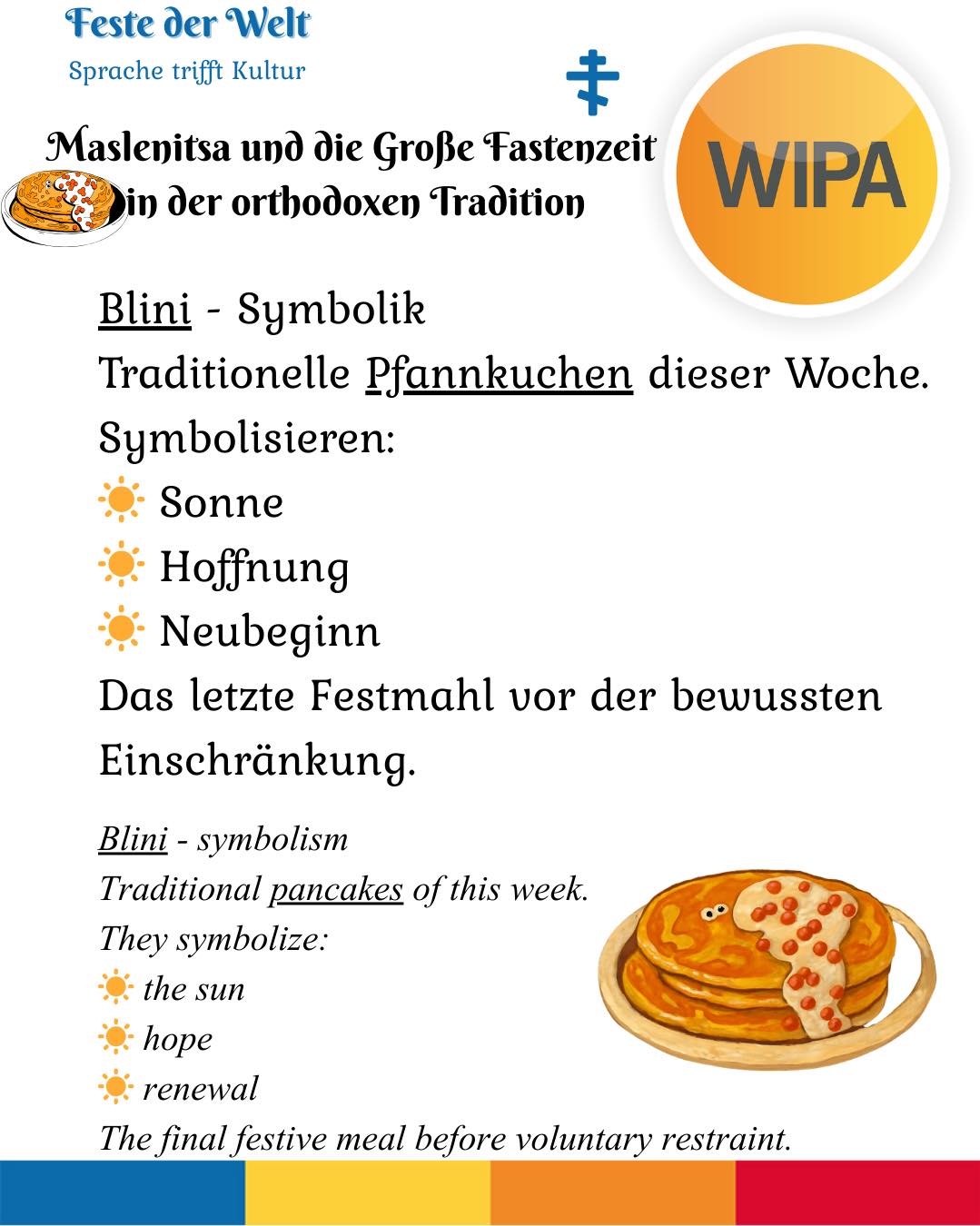 🕯️ Die Große Fastenzeit beginnt am 23. Februar 2026 (Reiner Montag / Clean Monday).
In der orthodoxen Tradition ist sie mehr als ein Essensverzicht.
Sie ist eine Zeit von Gebet, Fasten und Almosen, von Metanoia (Umkehr), Vergebung, Askese und innerer Transformation.
Die Woche davor – Maslenitsa (Cheesefare Week) – bereitet den Übergang vom Fest zur bewussten Reduktion vor.
Mit dem Vergebungssonntag beginnt der Weg mit einem gereinigten Herzen.
Fasten bedeutet:
Nicht Strafe – sondern geistliche Erneuerung.
Nicht nur Verzicht – sondern bewusste Hinwendung zu Gott.
Was bedeutet Verzicht für dich persönlich?
⸻
🕯️ Great Lent begins on February 23, 2026 (Clean Monday).
In the Orthodox tradition, it is more than food discipline.
It is a season of prayer, fasting and almsgiving, of metanoia (repentance), forgiveness, ascetic practice, and inner transformation.
The preceding week – Maslenitsa – marks the transition from celebration to conscious restraint.
With Forgiveness Sunday, Lent begins with a purified heart.
Fasting means:
Not punishment – but spiritual renewal.
Not only abstinence – but intentional return to God.
What does renunciation mean to you?
#OrthodoxChurch #GreatLent #CleanMonday #ReinerMontag #Maslenitsa #CheesefareWeek #ForgivenessSunday #Metanoia #Fasting #Prayer #Almsgiving #Askese #Transformation #SpiritualLife