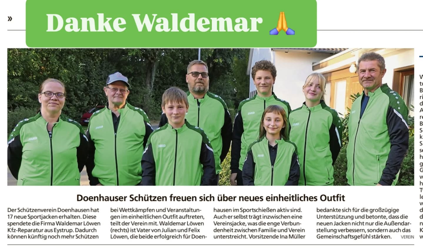 Vielen für deine großartige Spende 🙏 Kfz-Techniker-Meister Waldemar Löwen, Eystrup.#wirsin....