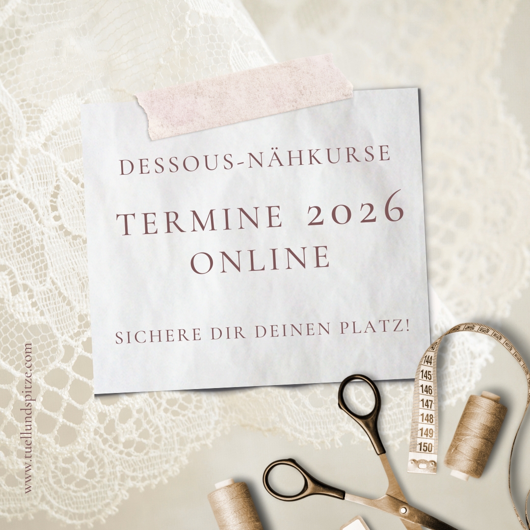 DESSOUS-NÄHKURSE 2026 - Die neuen Termine sind online! 🧵
Ich helfe dir bei deinem Einstieg ins Dessous-Nähen oder - wenn du bereits erste Erfahrungen im Dessous-Nähen gemacht hast - das nächste Level zu erreichen!
Starte das neue Jahr kreativ
✂️ tuellundspitze.com/dessous-naehkurse
Das erwartet dich in den Kursen:
GRUNDKURS DESSOUS NÄHEN (TAGESKURS)
🧵 Verarbeitungs- und Nähtechniken für Dessous
🧵 Stoffdehnungen
🧵 Spitze richtig spiegeln
🧵 Slip nähen
BH-WORKSHOP (WOCHENENDKURS)
🧵 Bügelgröße ermitteln
🧵 Fertigschnitt an Kurzwaren anpassen
🧵 Futter für BH-Cups + Rückenbänder kennenlernen
🧵 BH-Design
🧵 BH Schritt für Schritt nähen
SCHNITTKONSTRUKTION FÜR DESSOUS (WOCHENENDKURS)
🧵 korrektes Maßnehmen
🧵 Schnitterstellung für Dessous (Slip + BH)
🧵 Probenähen + evtl. Schnittkorrekturen
🧵 nähen der Dessous
💥 1:1-COACHING (WOCHENEND-WORKSHOP) 💥
FÜR FORTGESCHRITTENE DESSOUS-NÄHENDE
Erreiche das nächste Level deiner Dessous-Nähkenntnisse und tauche tief ein in Tipps und Tricks!
An diesem Wochenende bestimmst DU die Themen, die wir an diesem Kurs-Wochenende gemeinsam besprechen und durcharbeiten. Deine Fragen – meine Unterstützung.
Nach dem Kurs fühlst du dich sicher im Umgang mit der Schnittkonstruktion, allen Verarbeitungstechniken und den Materialien.
Zu den Kurseterminen:
👉 tuellundspitze.com/dessous-naehkurse/
#dessousnähenlernen #dessousnähen #dessousnähkursewiesbaden #lingeriemaking #nähkurse2026 #dessousnähkurs #howtosewlingerie #bhnähen #slipnähen #dessousschneiderei #tüllundspitzewiesbaden #unterwäschenähen #dessous #lingerie #lace #spitze #dentelle #nähkurse #wiesbaden