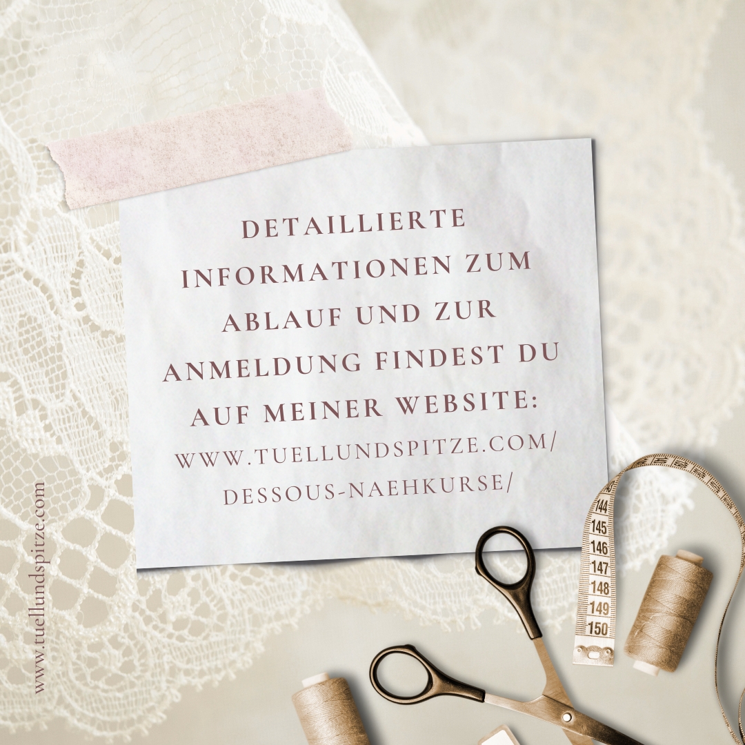 DESSOUS-NÄHKURSE 2026 - Die neuen Termine sind online! 🧵
Ich helfe dir bei deinem Einstieg ins Dessous-Nähen oder - wenn du bereits erste Erfahrungen im Dessous-Nähen gemacht hast - das nächste Level zu erreichen!
Starte das neue Jahr kreativ
✂️ tuellundspitze.com/dessous-naehkurse
Das erwartet dich in den Kursen:
GRUNDKURS DESSOUS NÄHEN (TAGESKURS)
🧵 Verarbeitungs- und Nähtechniken für Dessous
🧵 Stoffdehnungen
🧵 Spitze richtig spiegeln
🧵 Slip nähen
BH-WORKSHOP (WOCHENENDKURS)
🧵 Bügelgröße ermitteln
🧵 Fertigschnitt an Kurzwaren anpassen
🧵 Futter für BH-Cups + Rückenbänder kennenlernen
🧵 BH-Design
🧵 BH Schritt für Schritt nähen
SCHNITTKONSTRUKTION FÜR DESSOUS (WOCHENENDKURS)
🧵 korrektes Maßnehmen
🧵 Schnitterstellung für Dessous (Slip + BH)
🧵 Probenähen + evtl. Schnittkorrekturen
🧵 nähen der Dessous
💥 1:1-COACHING (WOCHENEND-WORKSHOP) 💥
FÜR FORTGESCHRITTENE DESSOUS-NÄHENDE
Erreiche das nächste Level deiner Dessous-Nähkenntnisse und tauche tief ein in Tipps und Tricks!
An diesem Wochenende bestimmst DU die Themen, die wir an diesem Kurs-Wochenende gemeinsam besprechen und durcharbeiten. Deine Fragen – meine Unterstützung.
Nach dem Kurs fühlst du dich sicher im Umgang mit der Schnittkonstruktion, allen Verarbeitungstechniken und den Materialien.
Zu den Kurseterminen:
👉 tuellundspitze.com/dessous-naehkurse/
#dessousnähenlernen #dessousnähen #dessousnähkursewiesbaden #lingeriemaking #nähkurse2026 #dessousnähkurs #howtosewlingerie #bhnähen #slipnähen #dessousschneiderei #tüllundspitzewiesbaden #unterwäschenähen #dessous #lingerie #lace #spitze #dentelle #nähkurse #wiesbaden
