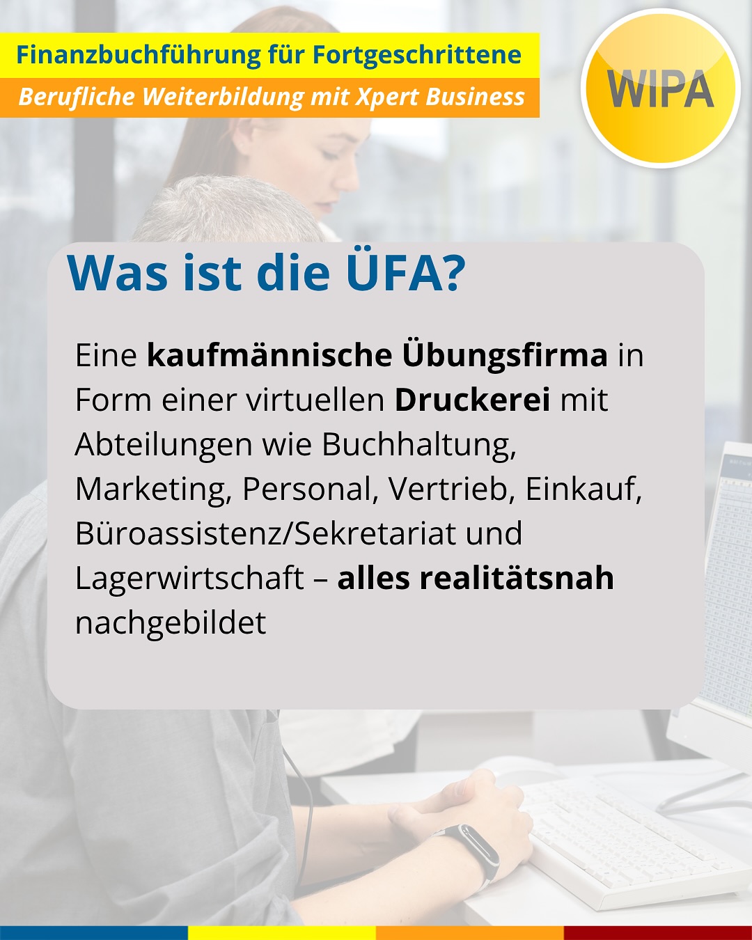 Boost your Skills: Finanzbuchhaltung Aufbaukurs in Berlin 💼📈
Du willst sicher und souverän buchen – auch bei komplexen Fällen? Dann ist unser Finanzbuchhaltung Aufbaukurs (Fibu 2 & 3) in der kaufmännischen Übungsfirma genau dein Upgrade.
👉 Mehr Praxis. Mehr Wissen. Mehr Karriere.
Bei uns lernst du alles, was echte Fachkräfte für Finanzbuchhaltung brauchen:
• EU- & Drittland-Geschäfte
• Abgrenzungen, Rückstellungen & Jahresabschluss
• Praxisfälle am PC (Lexware & DATEV)
• Von EBK bis Schlussbilanz – wir üben alles!
🎯 Deine Ziele? Unsere Mission!
✔ Geprüfte Fachkraft Finanzbuchführung (Xpert Business)
✔ Praxis-Boost für den Job
✔ Perfekt nach Fibu 1 oder zur Wissensauffrischung
💼 Praxistraining inklusive:
Du legst deine eigene Firma an und buchst bis zur Gewinn- und Verlustrechnung – realitätsnah, hands-on, berufstauglich.
📍 Vor Ort in Berlin-Lichtenberg
WIPA GmbH – Möllendorffstraße 48
📞 030 557414 24
✉️ amdl@wipa-berlin.de
🗓 Kursstart: 15.12.2025 – 12.03.2026
Mo–Fr • 08:15–15:25 Uhr
💸 Förderung mit Bildungsgutschein möglich!
✨ Hol dir jetzt deinen kostenlosen Beratungstermin und starte deine Karriere in der Finanzbuchhaltung!
#finanzbuchhaltung #buchhaltunglernen #weiterbildungberlin #wipaberlin #datev #lexware #xpertbusiness #kaufmännischeausbildung #weiterbildung2025 #berlinjobs #karriereboost #buchhalterin #buchhalter #fibu2 #fibu3 #bildungsgutschein #deutschfürdenberuf