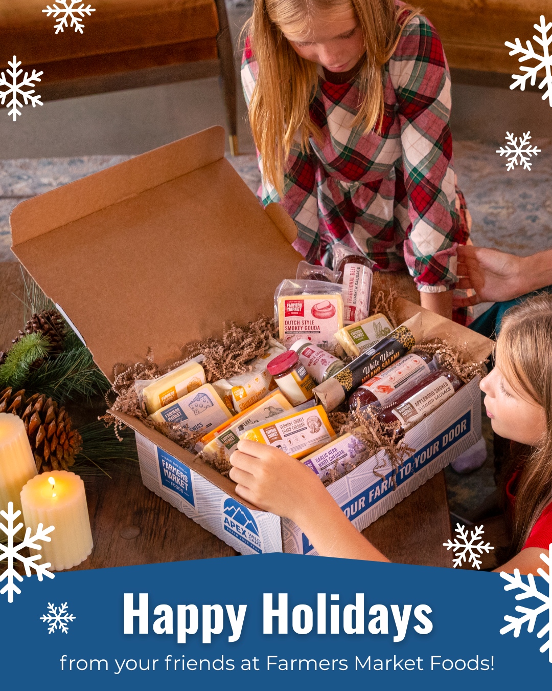 Happy Holidays from Farmers Market Foods 🎄🧀
May your days be merry, your cheese boards be full, and your snacks always be top-tier!
#FarmersMarketFoods #HolidayGifting #HappyHolidays