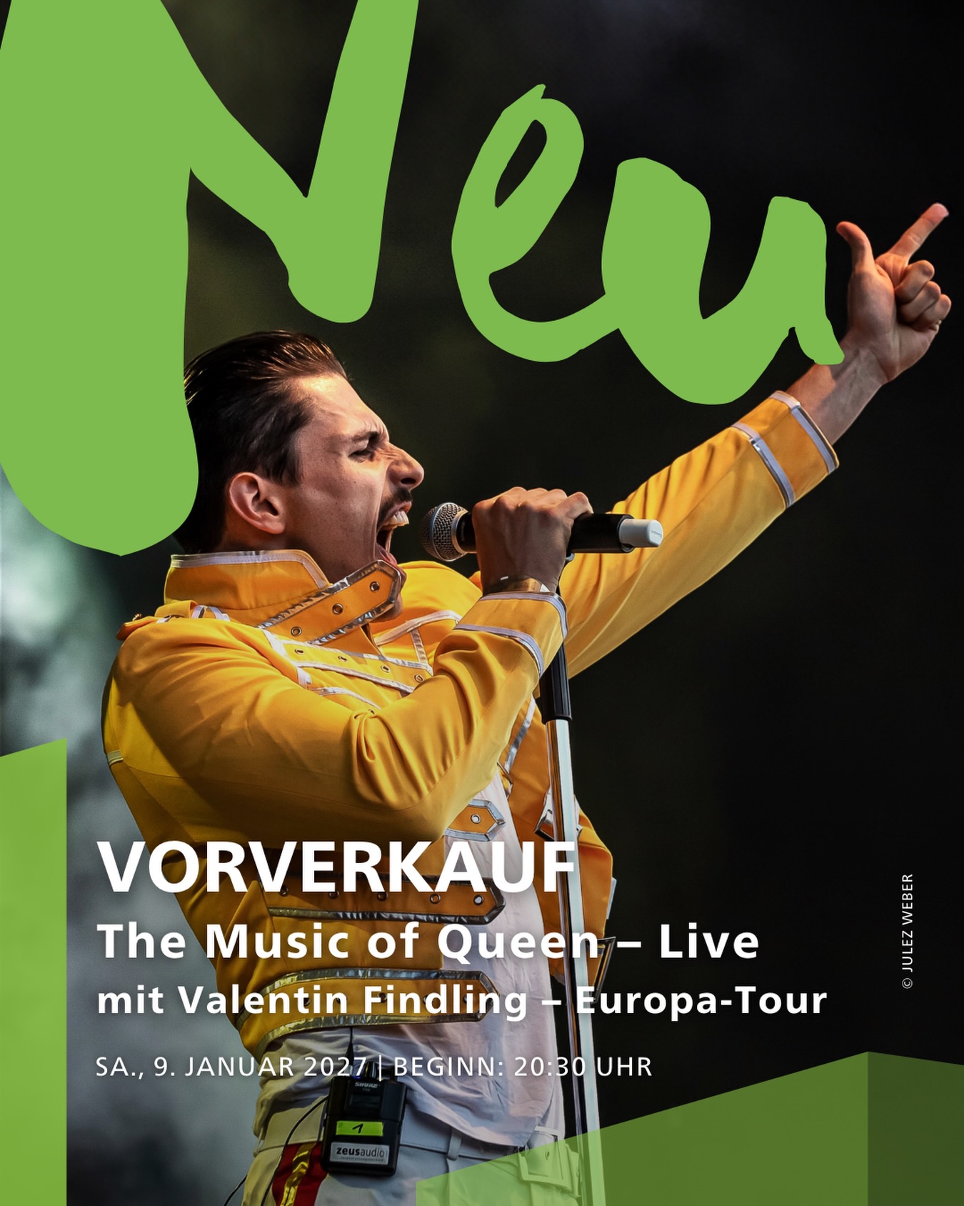 Startseite 7 👑🎤 The Music of Queen – Live 🎸✨
Die größten Hits. Die legendäre Stimme. Die pure Magie von Freddie Mercury.
Am 09. Januar 2027 bringt Valentin Findling mit seiner hochkarätigen Live-Band die unvergessene Musik von Queen auf die Bühne – authentisch, leidenschaftlich und mitreißend. 🎶🎸 Von „Radio Ga Ga“ über „Under Pressure“ bis „The Show Must Go On“.
🎤 The Music of Queen – Live
🗓️ 09.01.2027 🕛 20:30 Uhr
📍 OsnabrückHalle
Sichert euch jetzt eure Tickets für einen Abend voller Gänsehautmomente und epischer Rockhymnen. 🎟️
#OsnabrückHalle #TheMusicOfQueen #FreddieMercury #ValentinFindling #Queen Osnabrück