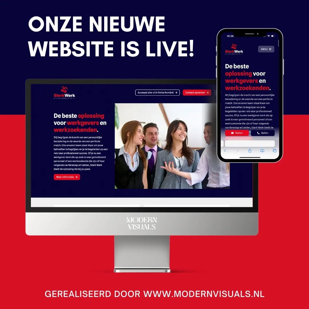 Onze NIEUWE website is LIVE! 🥳
.
Check het snel! www.sterk-werk.nl