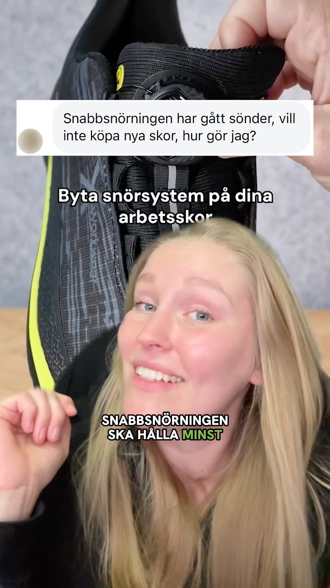 Det som är trasigt går ofta att laga igen! Går snörningen sönder kan vi hjälpa dig genom att skicka ett reparationskit. Följ vår tidigare instruktionsvideo så är skorna snart som nya igen 🌟