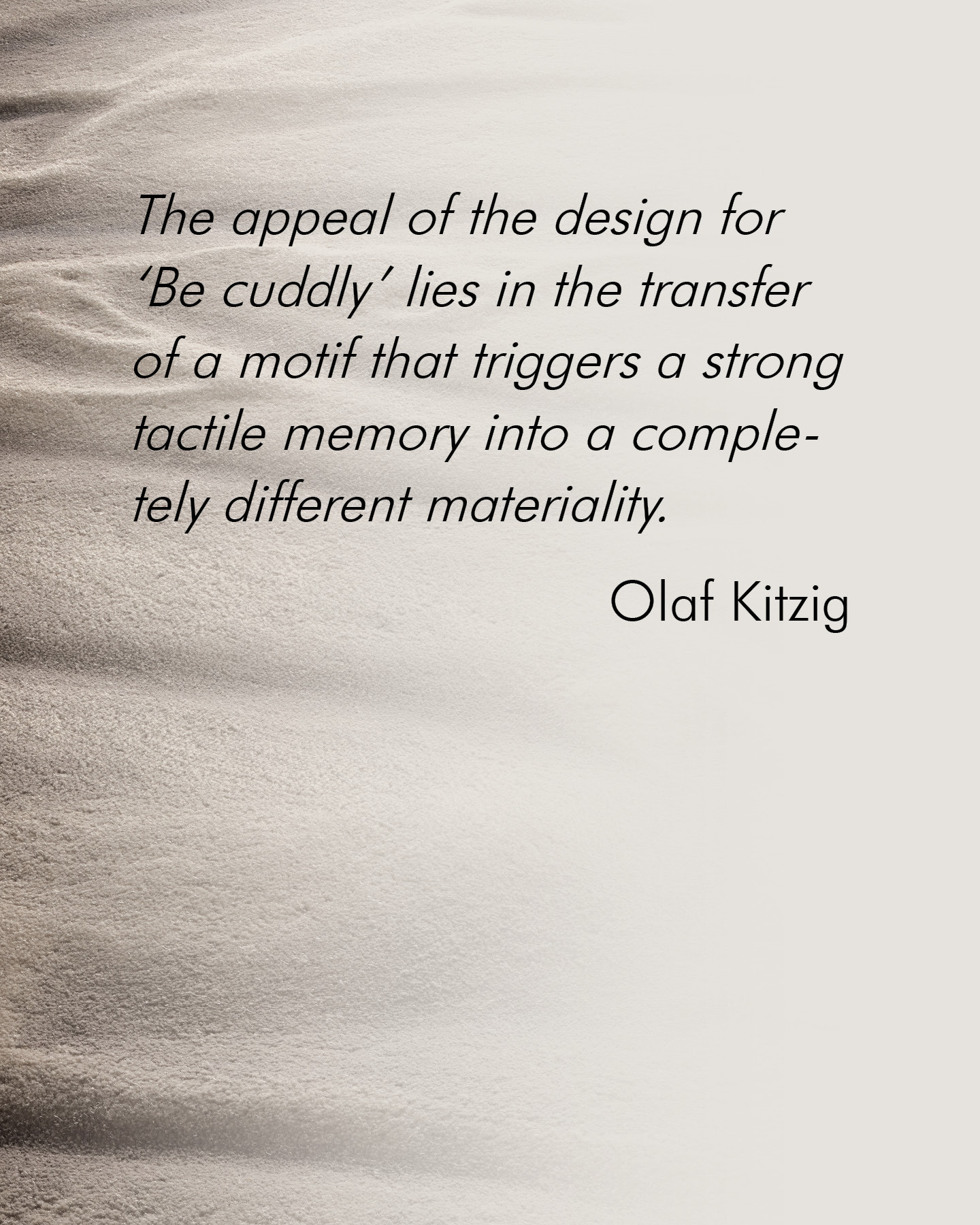 ICONS by JAB ANSTOETZ
Cosmopolitan, expressive, unique – with ICONS by JAB ANSTOETZ – Carpets with Soul, JAB ANSTOETZ Flooring is launching a carpet collection that celebrates freedom of design. Top international designers from Milan, Los Angeles, Bangkok, Prague, and Germany take you on a journey into the all-encompassing world of textile design.
Design by Olaf Kitzig
@jabanstoetz @jabanstoetzcontract
#kitzigdesignstudios #kitziginteriordesign #designconcept #carpetcollection #carpet #new #newcarpets #decoration #interiordesigninspiration #furniture #carpetcollectionbyolafkitzig #exclusivecarpets #olafkitzig #rugs #designrugs #carpetinspiration #olafkitzigcarpets