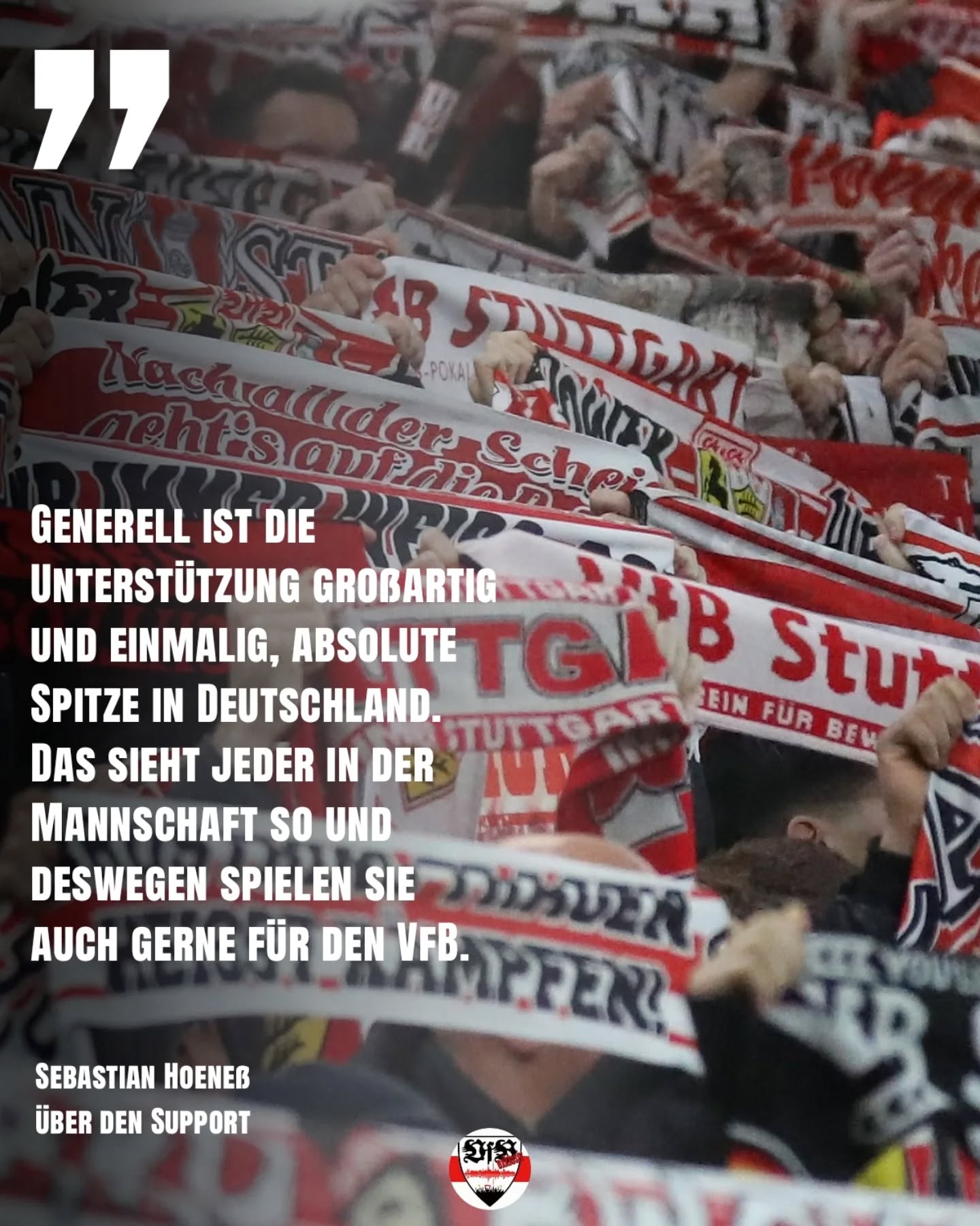 Sebastian zum Fansupport und speziell in Hoffenheim am kommenden Samstag, wo wieder mehrere Tausend VfB-Fans erwartet werden.