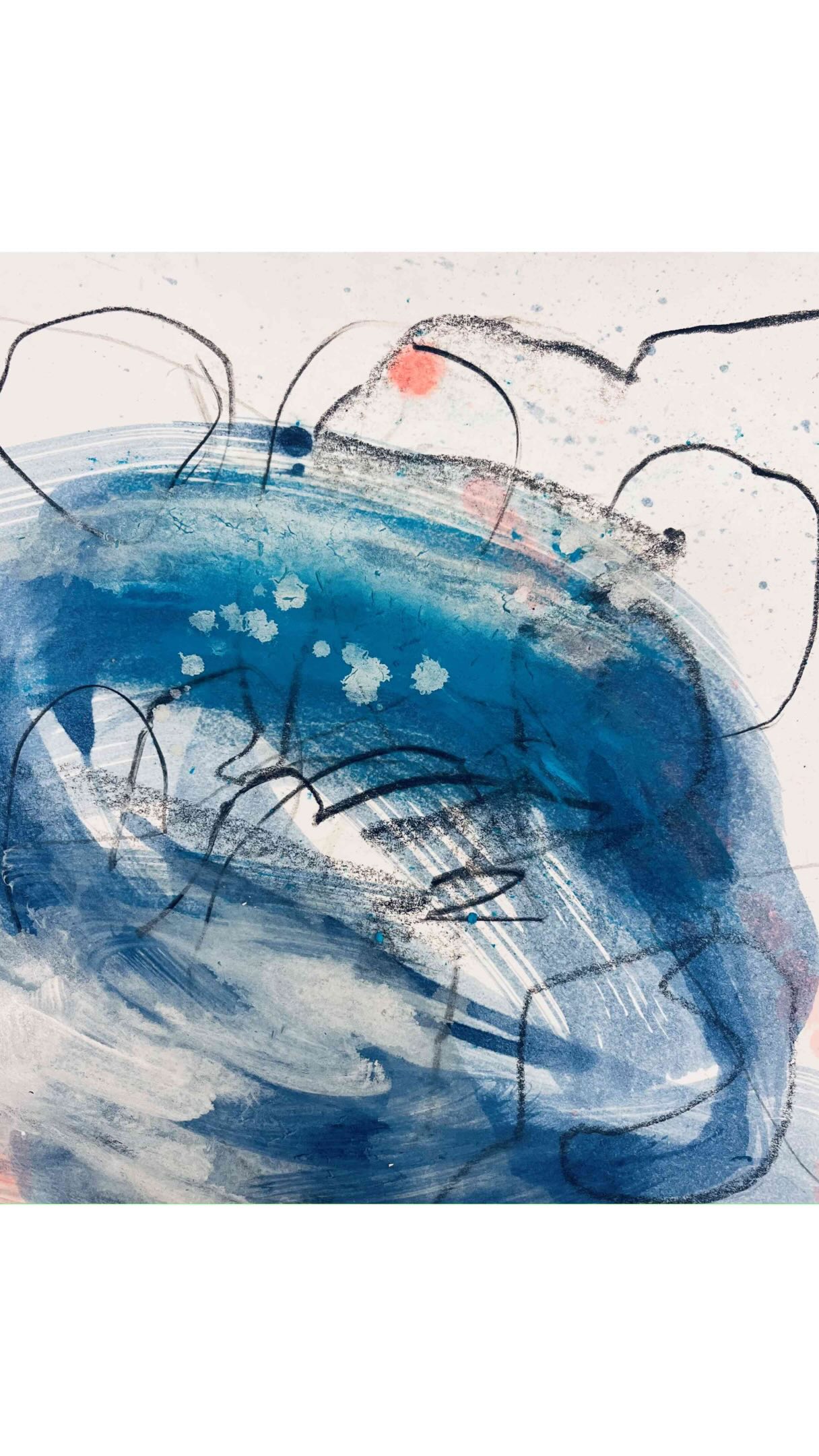 Skizze in Blau // in my studio @fatcat.muc Ich mag es, wenn Ordnung und Chaos ein Bild gleichzeitig…