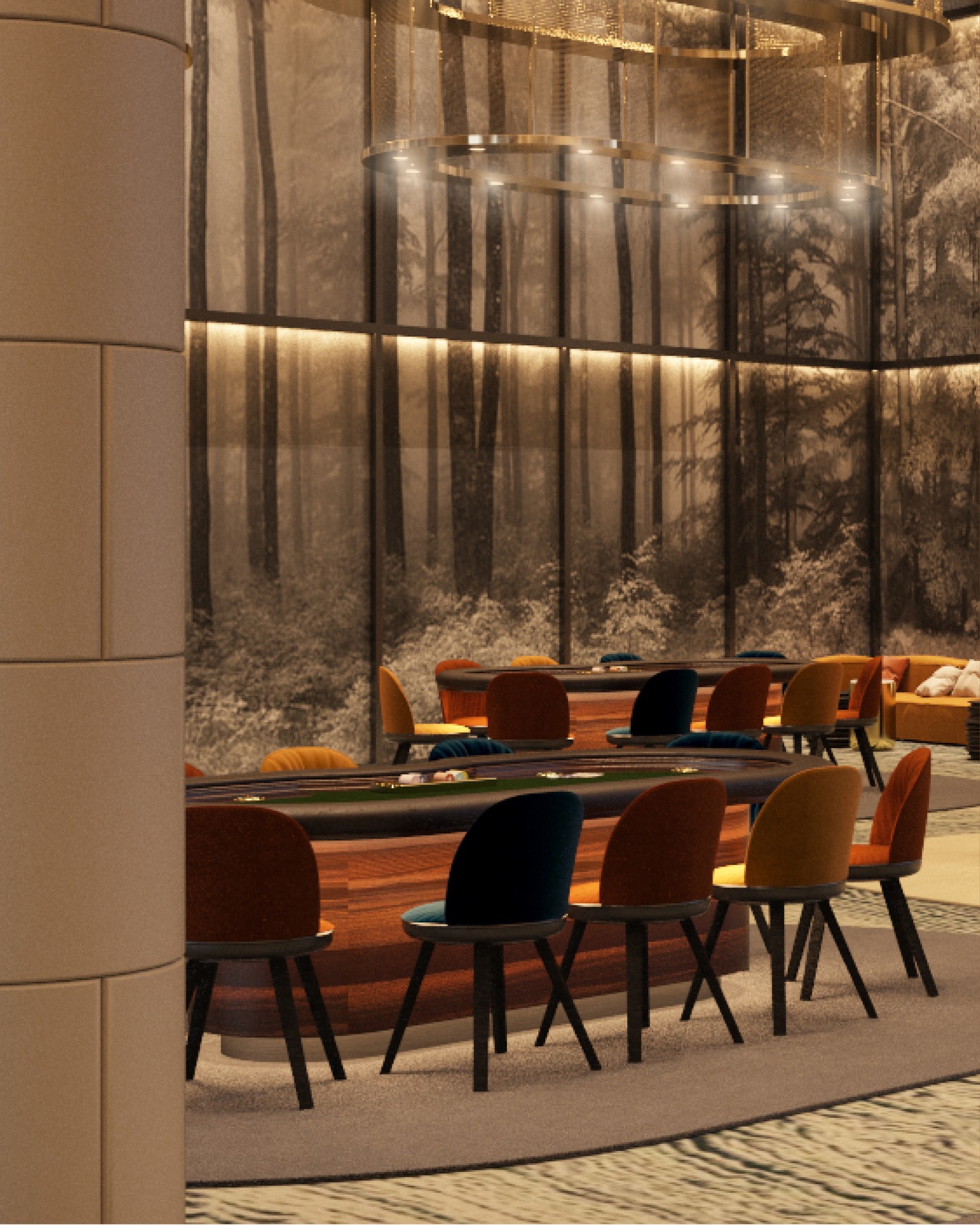 Bar Design
This concept shows a high-quality bar with a unique, dynamic atmosphere, which is created mainly by the intense light installation.
#kitzigdesignstudios #kitziginteriordesign #interiordesign #interior #bar #design #light #bardesign #gold #designbeyondboundaries