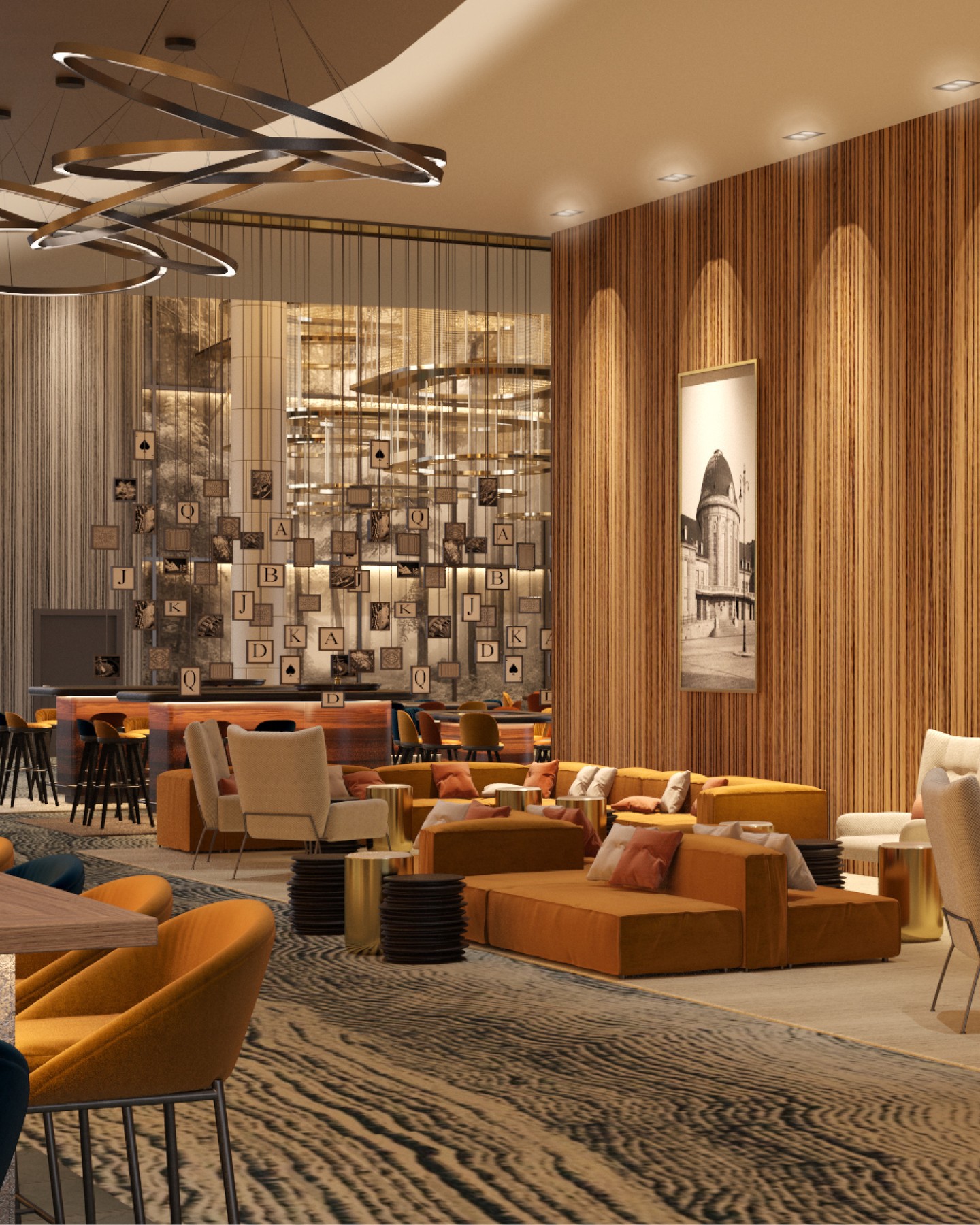 Bar Design
This concept shows a high-quality bar with a unique, dynamic atmosphere, which is created mainly by the intense light installation.
#kitzigdesignstudios #kitziginteriordesign #interiordesign #interior #bar #design #light #bardesign #gold #designbeyondboundaries