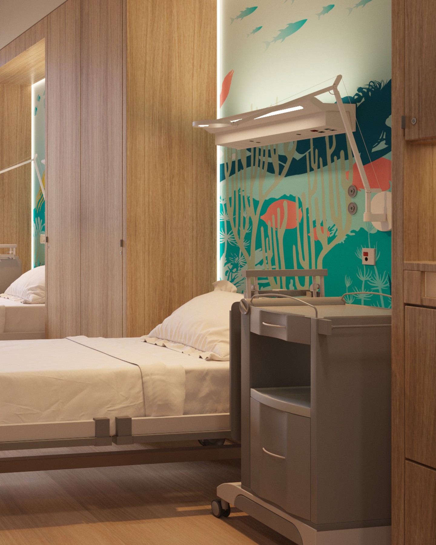 Design that supports healing.
For the Helios Paediatrics Clinic, warm wood finishes, playful underwater graphics and integrated lighting create a welcoming environment for young patients and their families.
A space designed to bring comfort, calm and a sense of familiarity.
#KitzigDesignStudios #HealthcareDesign #Paediatrics #InteriorDesign #HealingEnvironments #PatientExperience