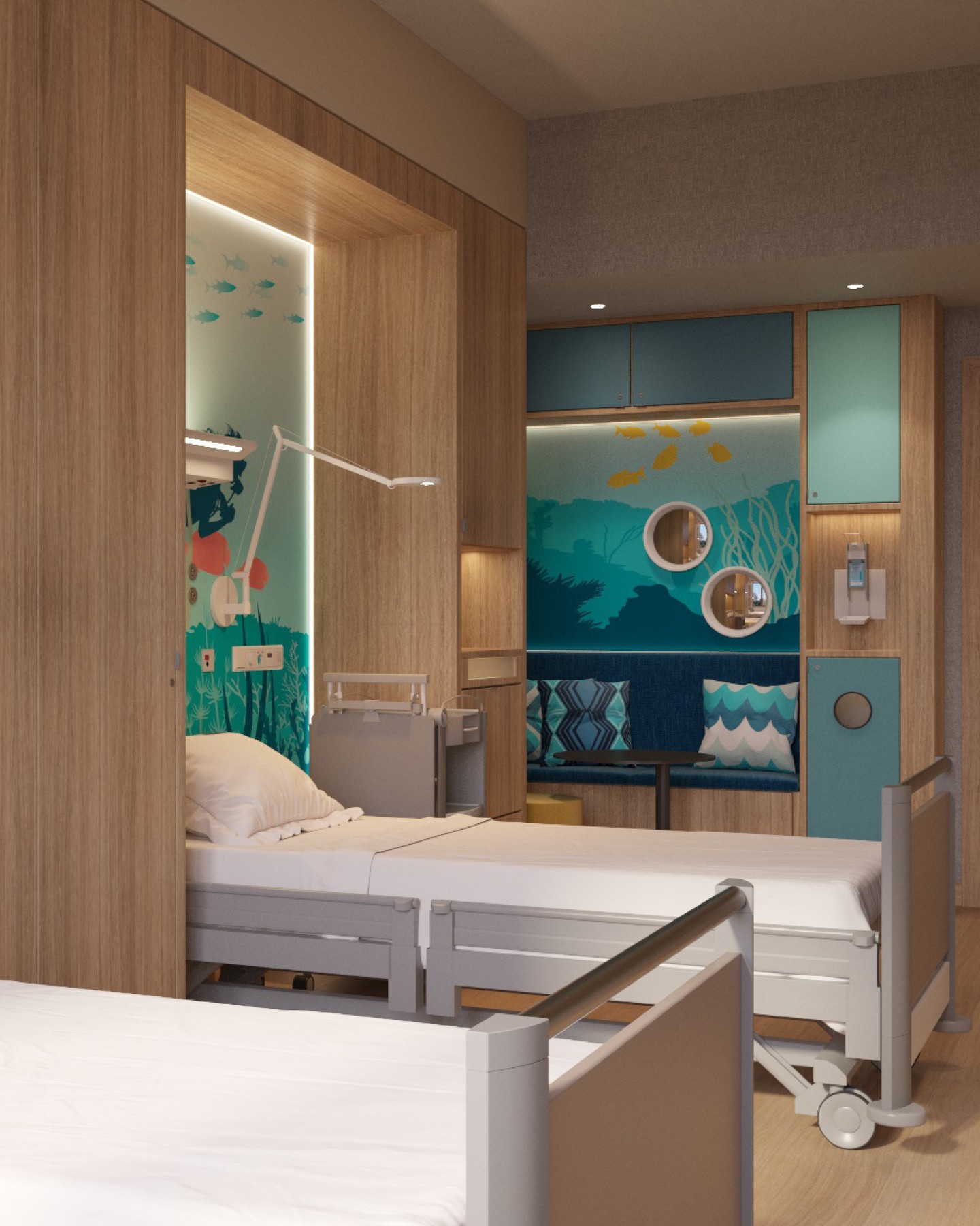 Design that supports healing.
For the Helios Paediatrics Clinic, warm wood finishes, playful underwater graphics and integrated lighting create a welcoming environment for young patients and their families.
A space designed to bring comfort, calm and a sense of familiarity.
#KitzigDesignStudios #HealthcareDesign #Paediatrics #InteriorDesign #HealingEnvironments #PatientExperience