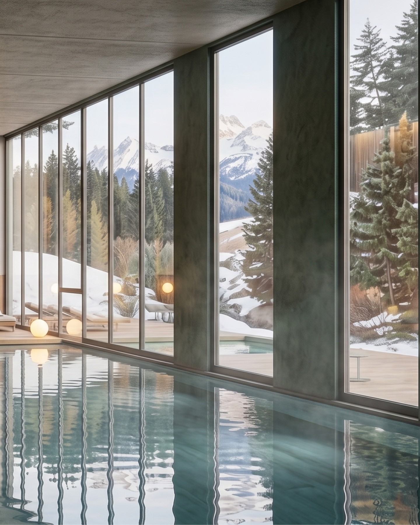 Framed by panoramic views of the snow-covered Alps, this indoor pool creates a moment of complete calm. Natural materials, soft light and timeless design turn every swim into an immersive experience.
Design & 3D-Visualisations by Kitzig Interior Design
#kitzigdesignstudios #InteriorDesign #HospitalityDesign #LuxuryInteriors #SpaDesign #WellnessArchitecture #AlpineDesign #IndoorPool #DesignInspiration #ContemporaryInterior #ArchitectureLovers