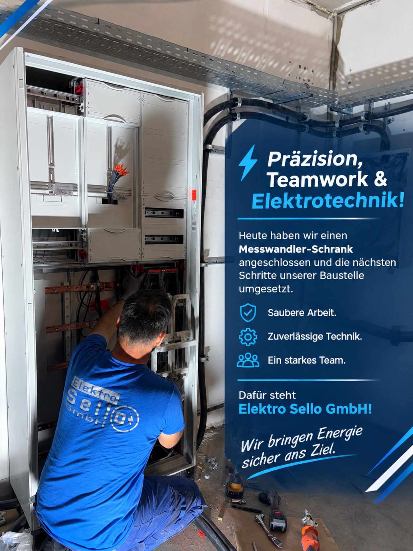 ⚡ Präzision, Teamwork & Elektrotechnik! 💪🔧
Heute haben wir bei der Elektro Sello GmbH einen Messwandler-Schrank angeschlossen und einen weiteren wichtigen Schritt auf unserer Baustelle umgesetzt. 🔌🏗️
Mit Fachwissen, sauberer Arbeit und einem starken Team sorgen wir dafür, dass alles zuverlässig funktioniert. 💙
Wir stehen für Qualität, Präzision und Leidenschaft im Elektrohandwerk! ⚡
🔧 Elektro Sello GmbH – Wir bringen Energie sicher ans Ziel!
#elektrosellogmbh #Elektrotechnik #Messwandler #Schaltanlagenbau Elektroinstallation Baustelle Teamwork Elektroarbeiten Energie Handwerk Elektriker StarkesTeam