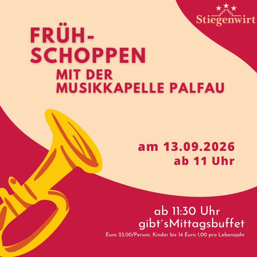 📍Gasthof Stiegenwirt, Palfau
📅 Sonntag, 13. September 2026
⏰ ab 11:00 Uhr
🎶 @musikverein.palfau
Wir freuen uns auf Euch!🫶🥳🍾
