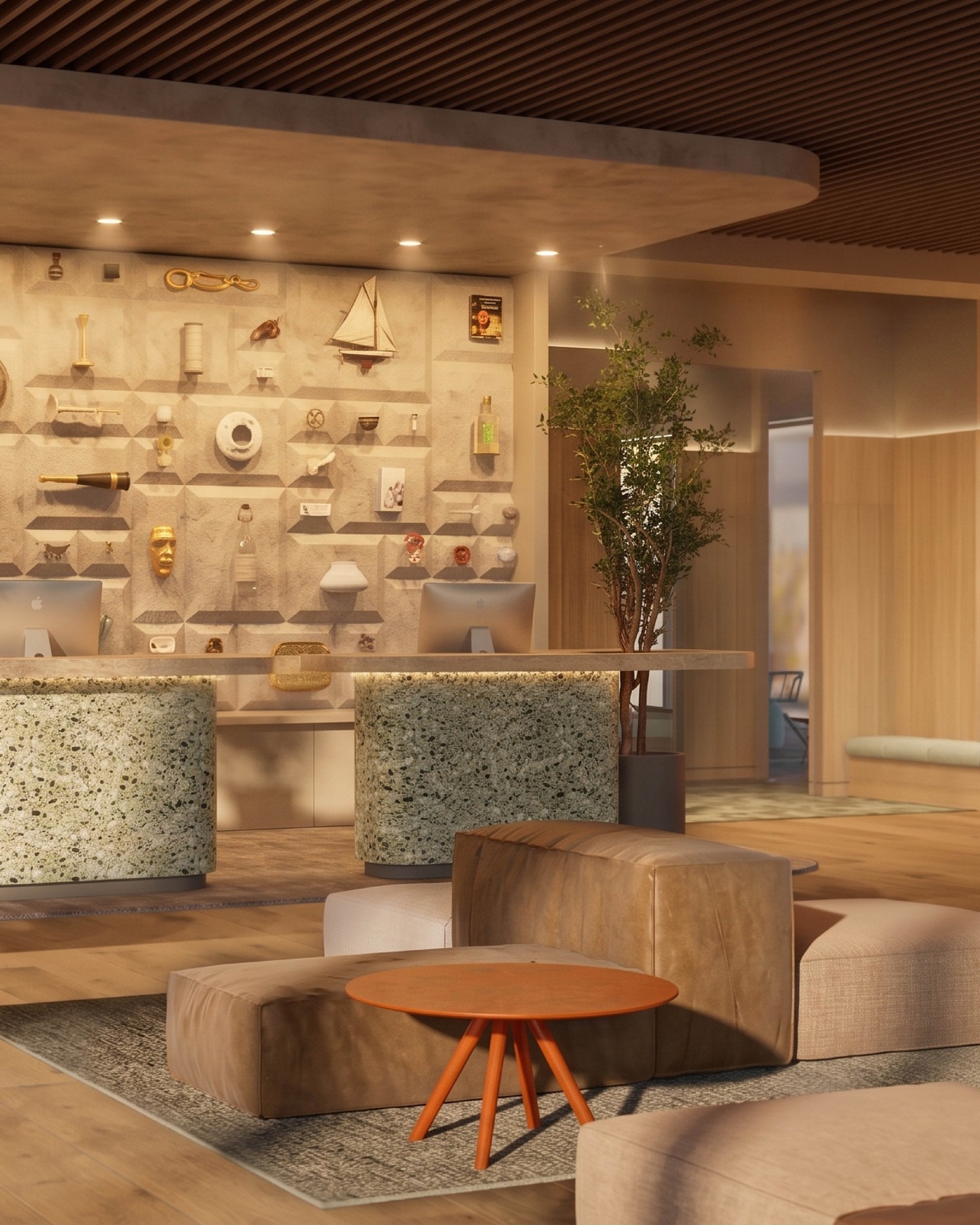 Hospitality concept
In a variety of ways, the design concept reflects the four core values “at home, connect, green and in the city” which merge into the “relaxed hub”, a place that offers a multitude of options to suit individual needs.
#Kitzigstudios #KitzigIdentities #concept #Interior