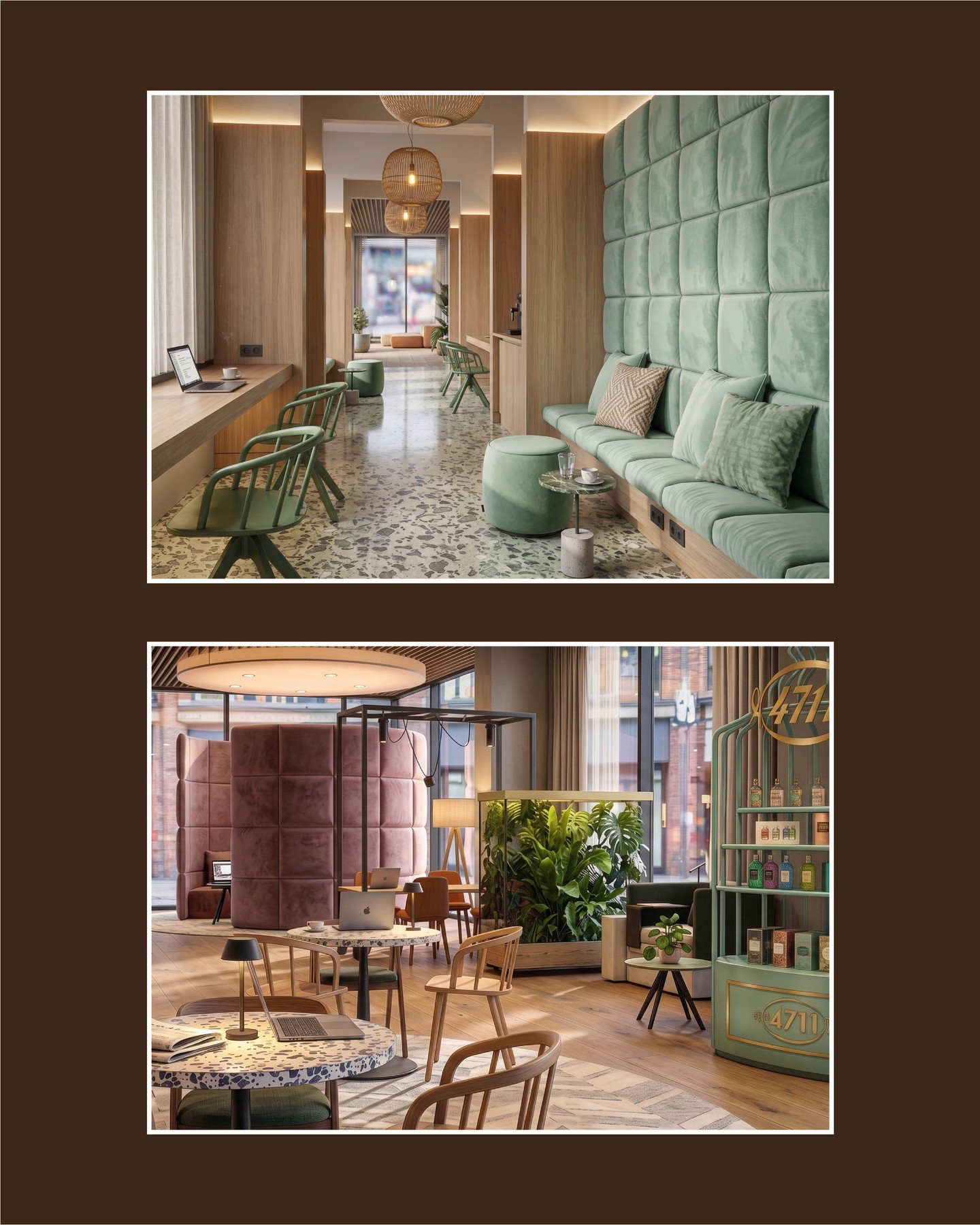 Hospitality concept
In a variety of ways, the design concept reflects the four core values “at home, connect, green and in the city” which merge into the “relaxed hub”, a place that offers a multitude of options to suit individual needs.
#Kitzigstudios #KitzigIdentities #concept #Interior