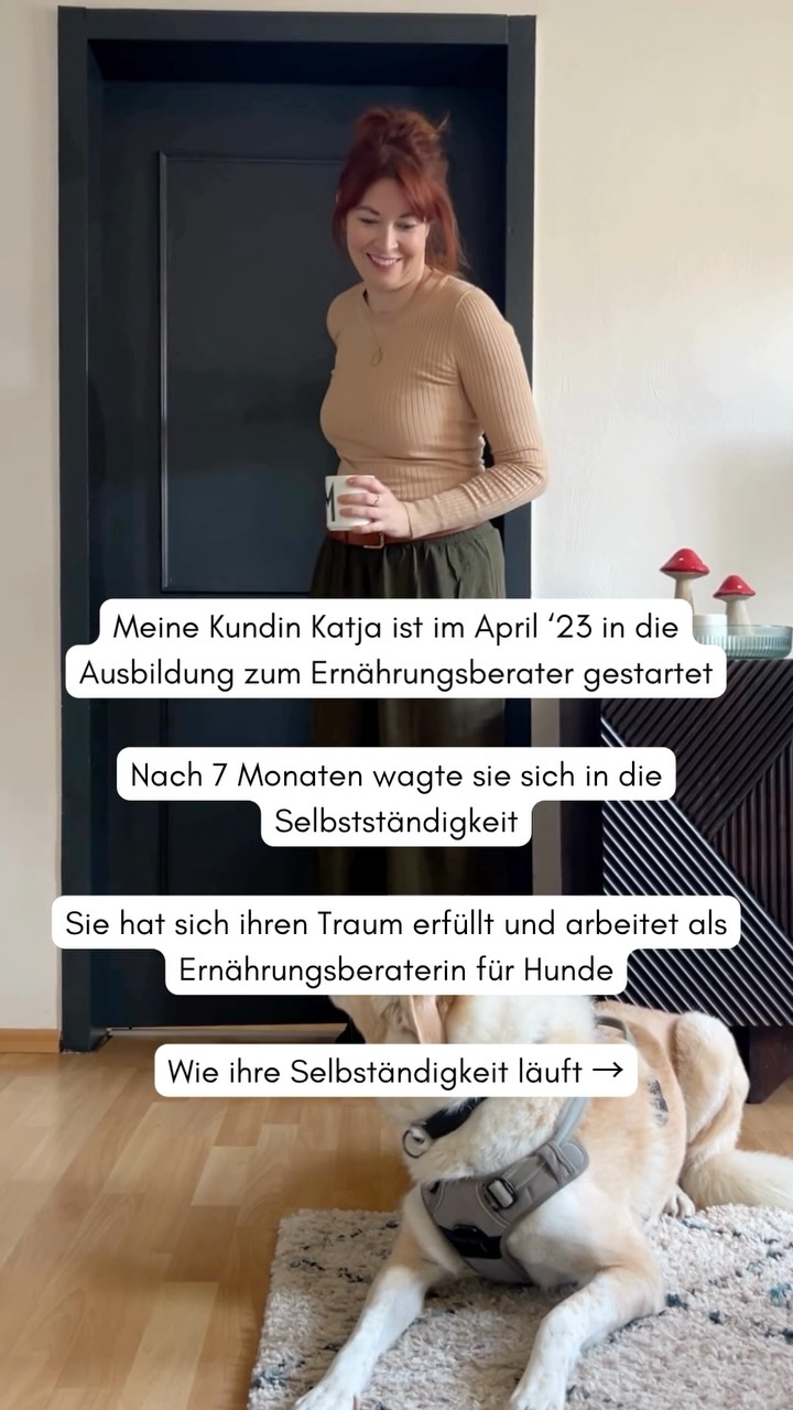 Katja von @barky_bones ist im April 2023 in unsere Ausbildung zum Ernährungsberater für Hunde gestartet. Schon nach 7 Monaten hat sie sich selbstständig gemacht.
💚 Heute arbeitet sie hauptberuflich als Ernährungsberaterin für Hunde: mit Folgeaufträgen durch dankbare Kunden, einem wachsenden Kundenstamm durch Weiterempfehlungen, und der Gewissheit, Hunden wirklich zu helfen.
Ihre Grundlage dafür war unsere Ausbildung, genau die, die ab heute wieder startet.
➡️ Die Anmeldung ist ab jetzt offen, allerdings nur für bis zum 23.10.2026 um 24 Uhr.
Willst du wie Katja deinen eigenen Weg gehen?
Alle Infos und die Anmeldung findest du im Link in der Bio.
.
#hundeernährungsberater #tierheilpraktiker #hundetrainer #hundephysiotherapie #hundefriseur